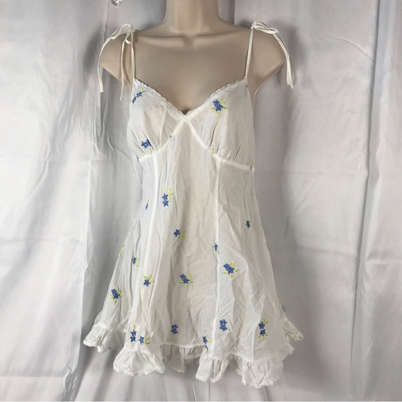 ✨RARE HTF Vintage Victoria’s Secret Cotton‎ Embroidery Cottage Corset Slip dress - Picture 1 of 7